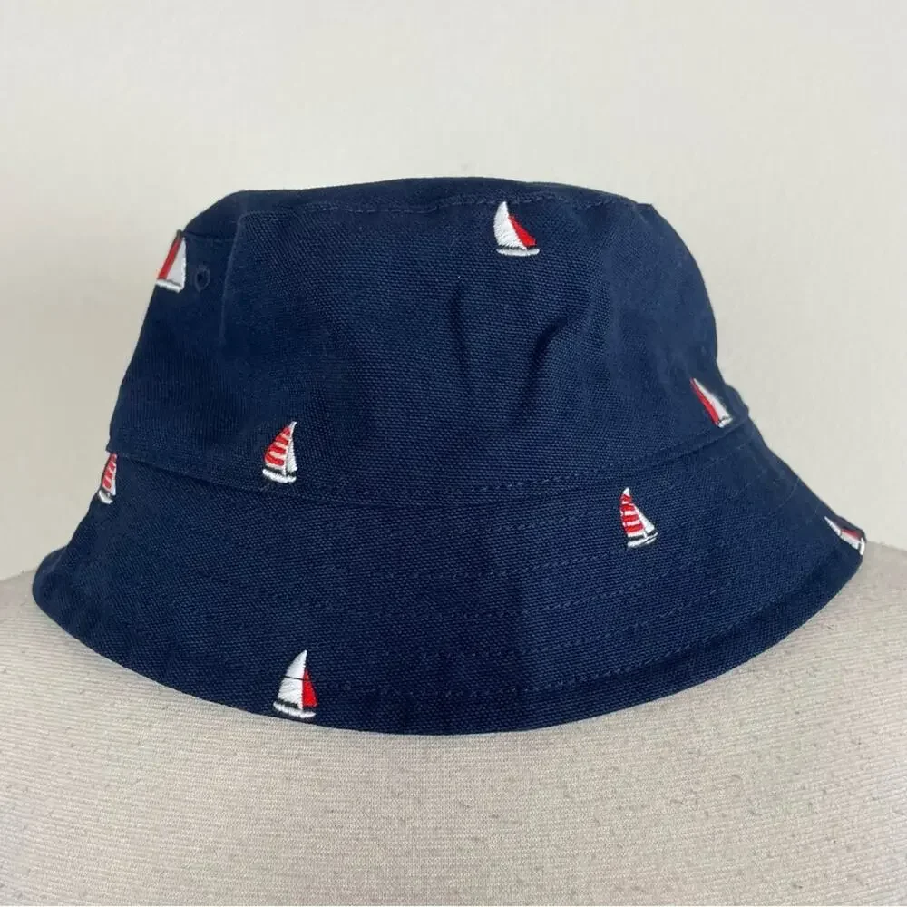 Janie & Jack Navy Sailboat Bucket Hat Boys NWT 4 to 5 years